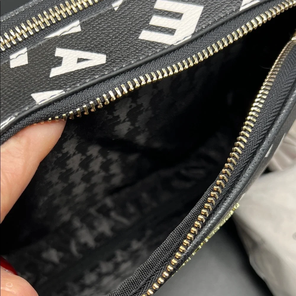 Karl Lagerfeld Black Crossbody Bag  Camera Bag with Multicolor Letters NEW - Picture 11 of 13